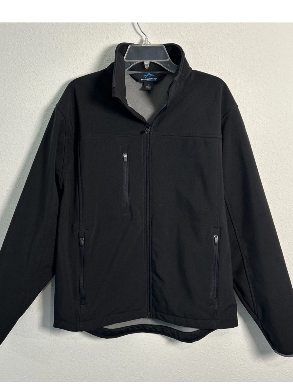 Tri Mountain Soft Shell Full Zip Performance Flight Jacket Black Men’s Medium